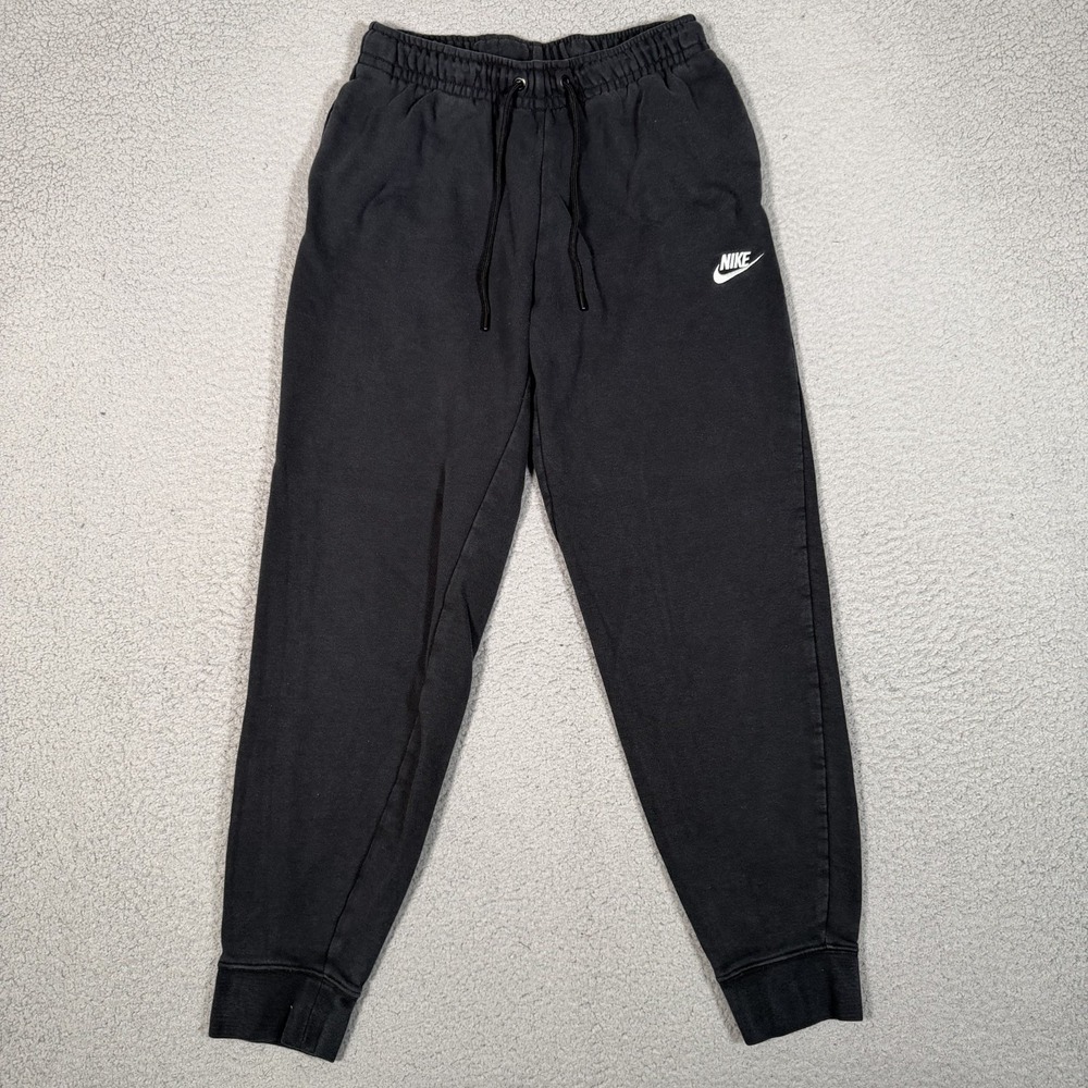 Nike Sportswear Essential Standard Fit Joggers Womens Small Black Fleece Logo